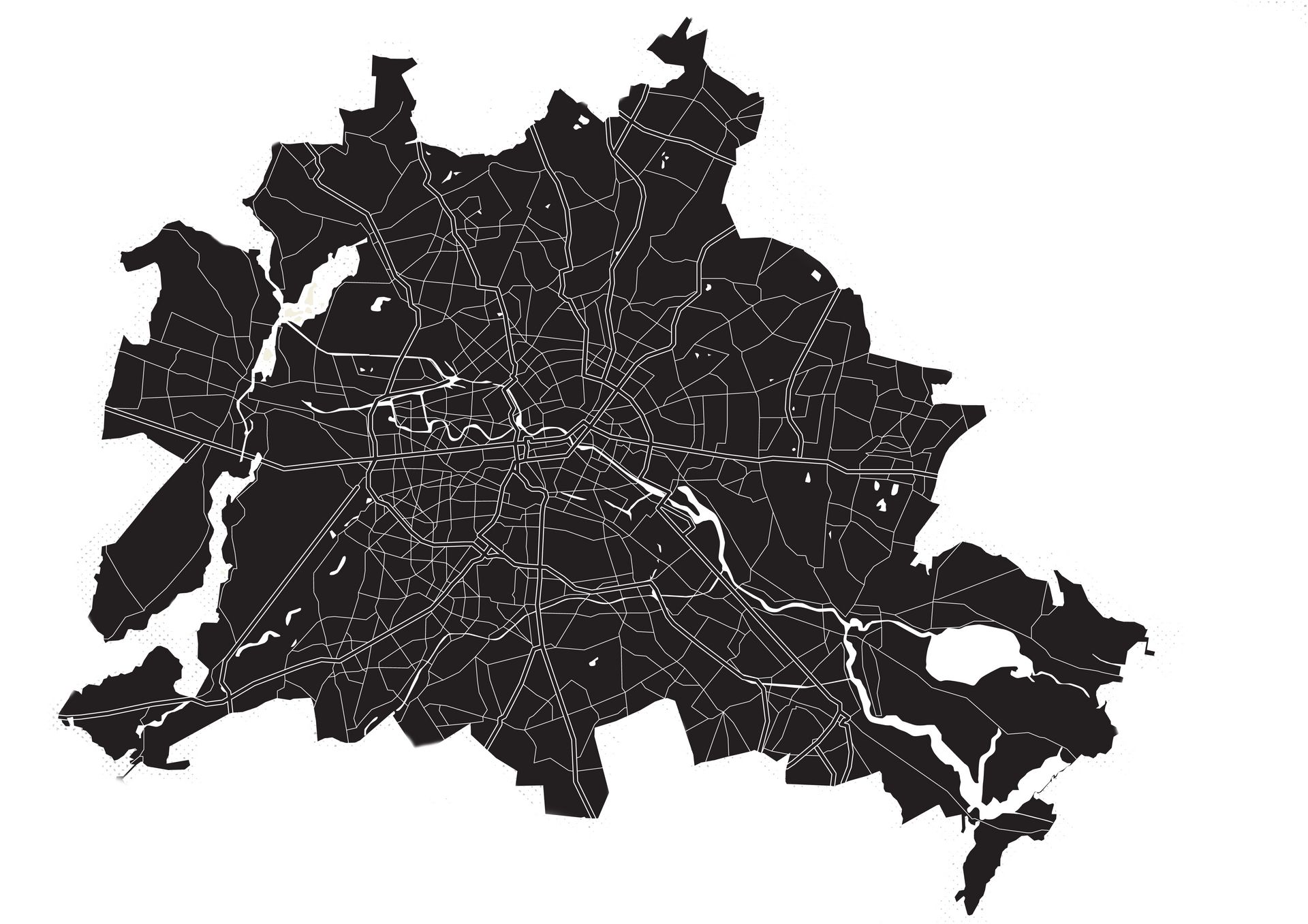 Illustration einer Karte von Berlin. 